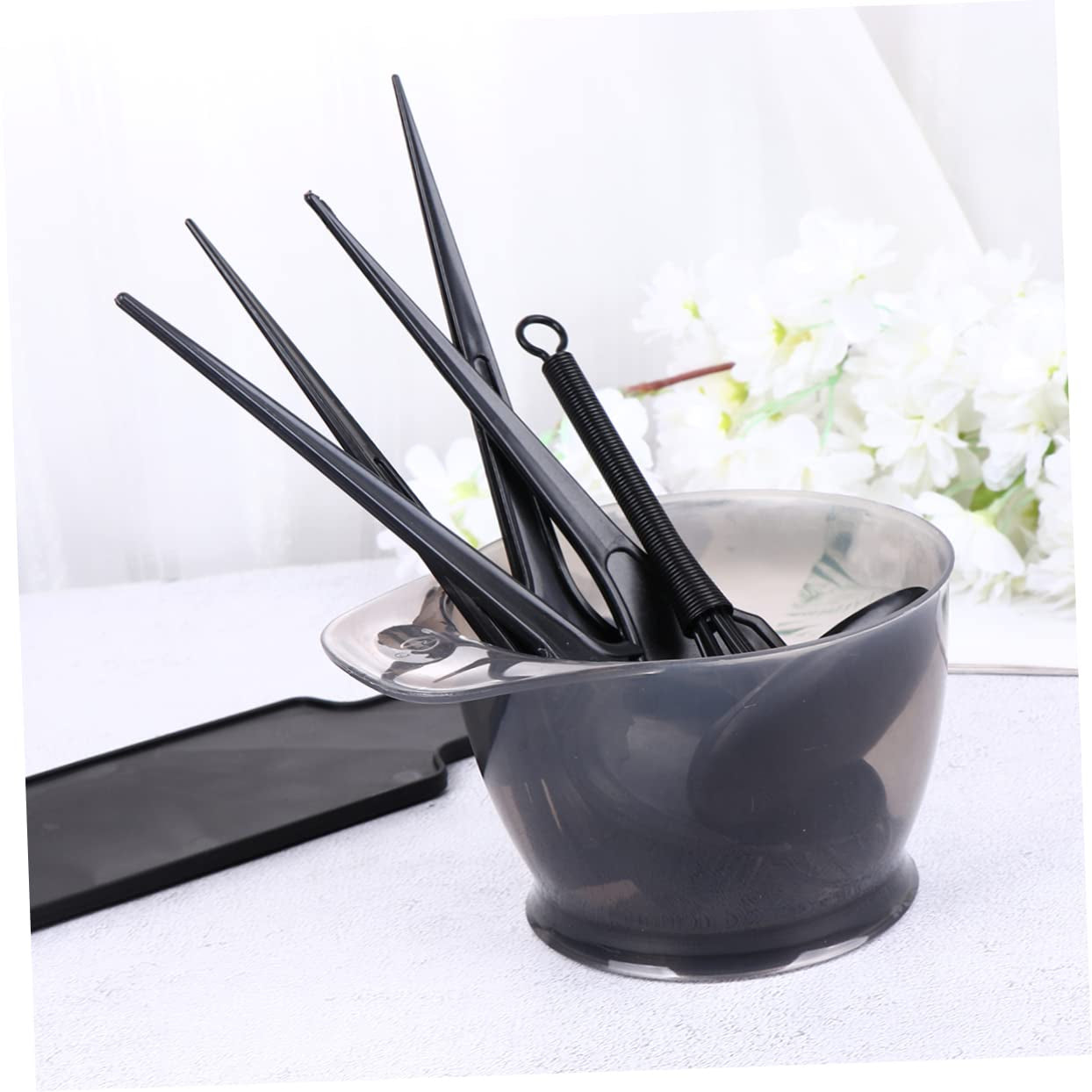 Professional Hair Dyeing Kit 8Pcs Complete Set Bowl Comb Brush Board for Salon or Home Use