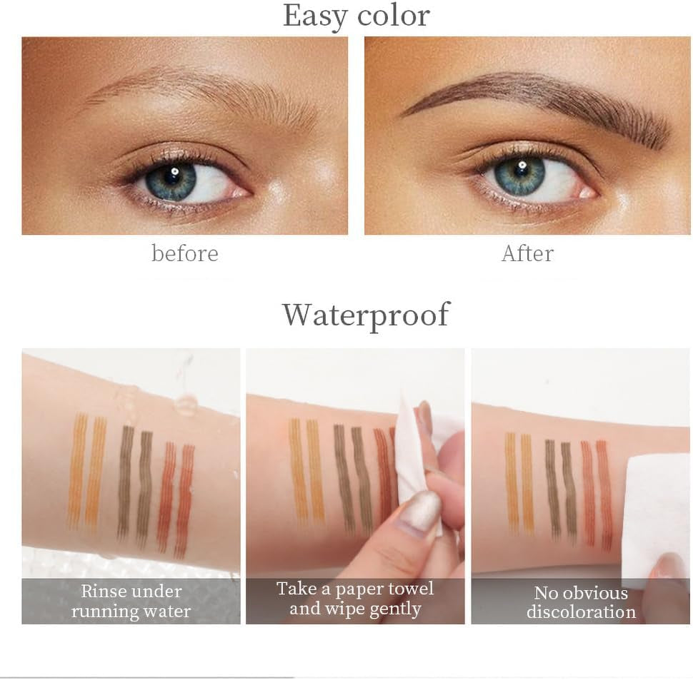 Fork Tattoo Eyebrow Ink Pen Eye Brow Pencil Brow Waterproof Long Lasting Makeup 1# Light Brown