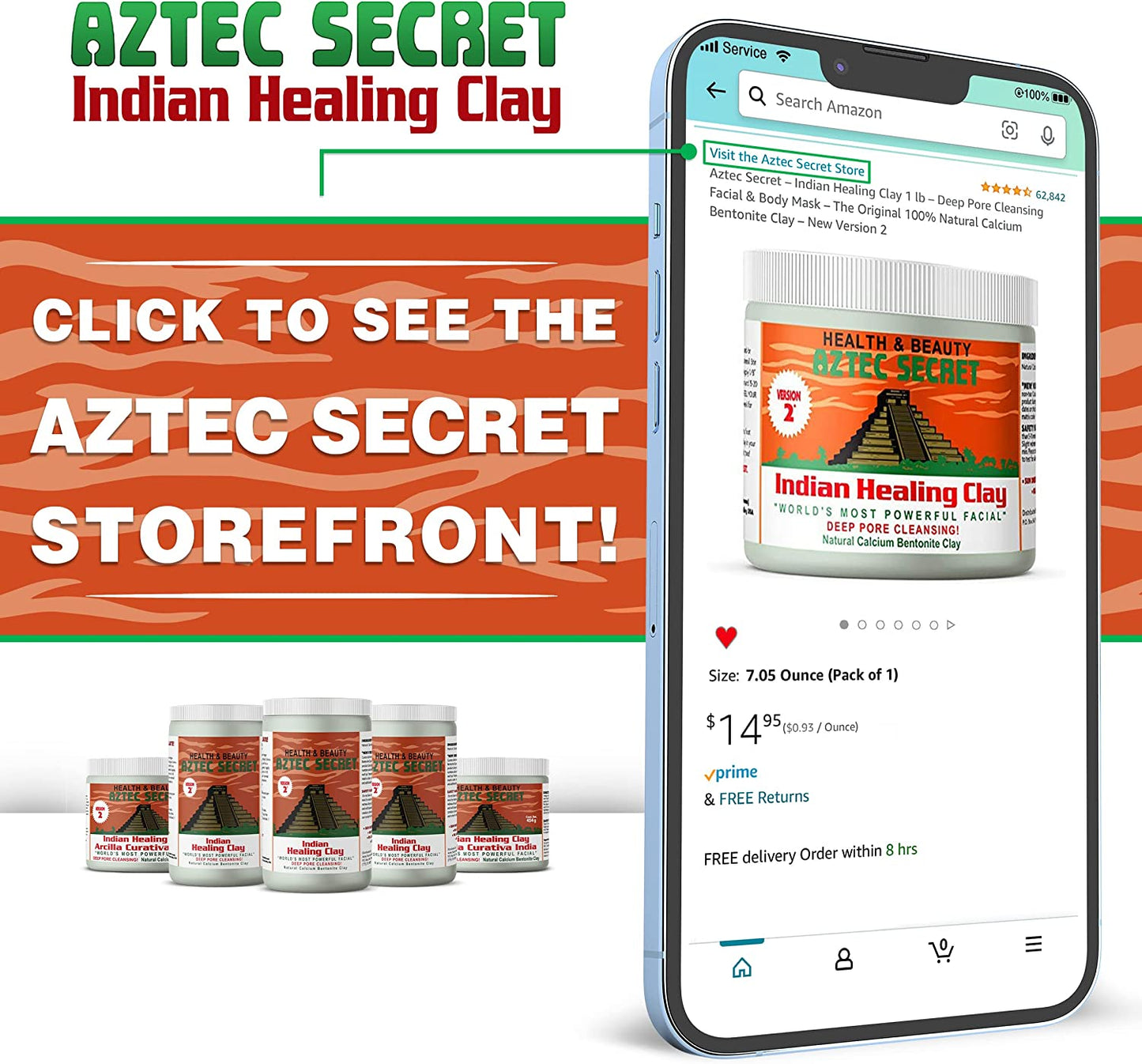 Indian Healing Clay by for Unisex - 2 Lb Clay, 908 Gram