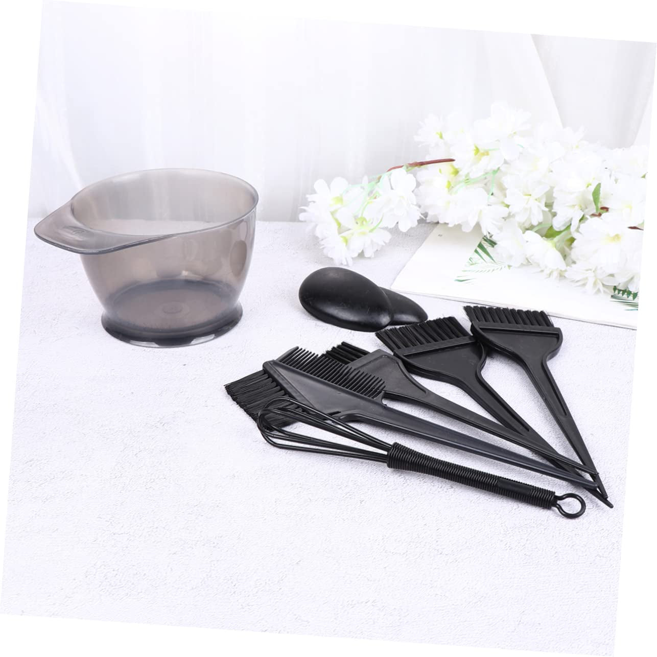 Professional Hair Dyeing Kit 8Pcs Complete Set Bowl Comb Brush Board for Salon or Home Use