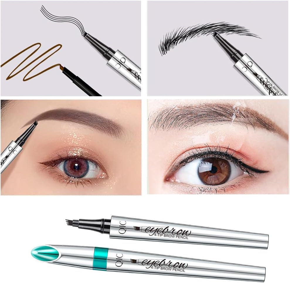 Fork Tattoo Eyebrow Ink Pen Eye Brow Pencil Brow Waterproof Long Lasting Makeup 1# Light Brown