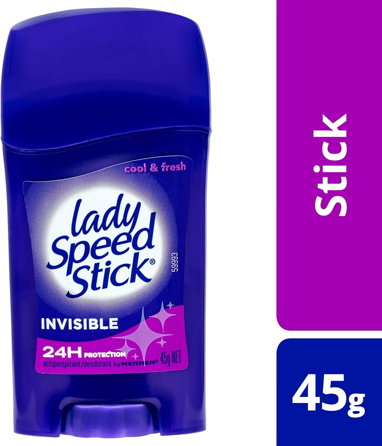 Lady Speed Stick, Women'S Antiperspirant Deodorant, 45G, Invisible Cool and Fresh Roll On, 24Hr Protection