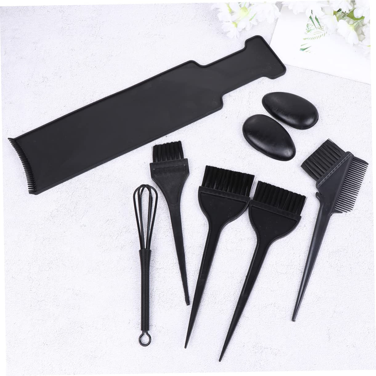 Professional Hair Dyeing Kit 8Pcs Complete Set Bowl Comb Brush Board for Salon or Home Use