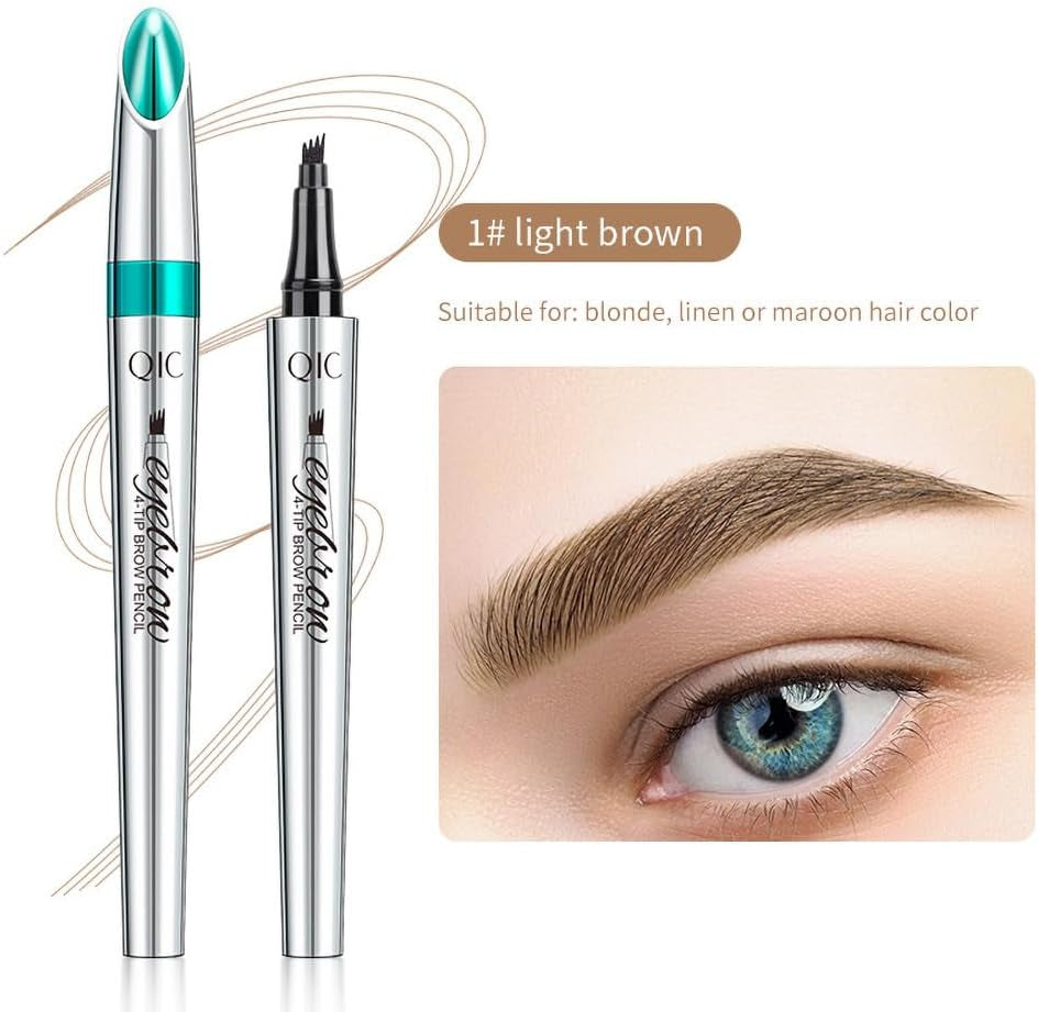 Fork Tattoo Eyebrow Ink Pen Eye Brow Pencil Brow Waterproof Long Lasting Makeup 1# Light Brown