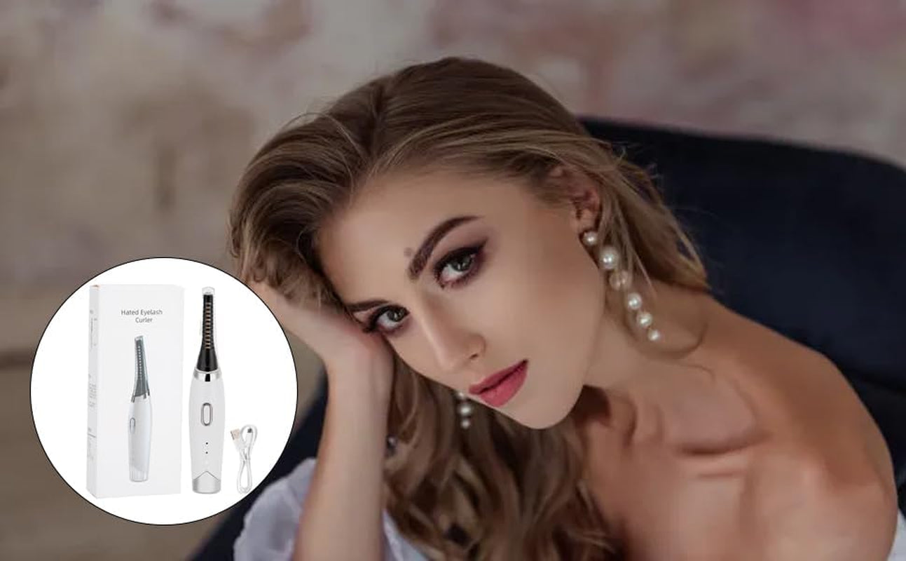 Heated Eyelash Curlers, Curler Lash USB Rechargeable Eye Fast Heating Long Lasting 48 Hours Curl Portable Beauty Makeup Tools with 3 Temperature Settings Perming Tool for Women