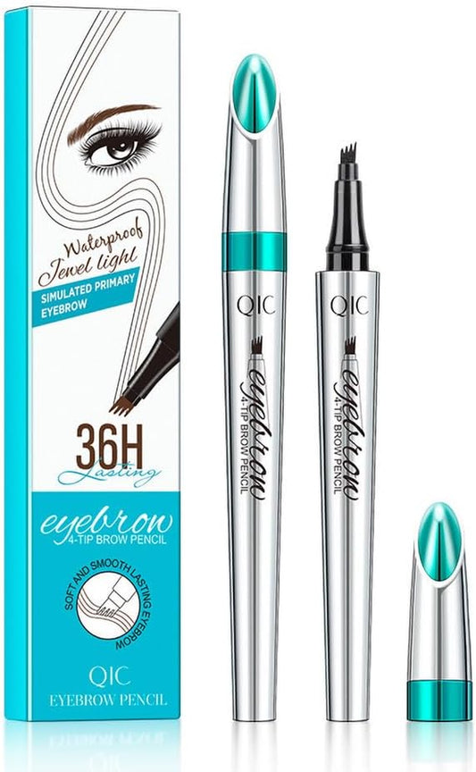 Fork Tattoo Eyebrow Ink Pen Eye Brow Pencil Brow Waterproof Long Lasting Makeup 1# Light Brown