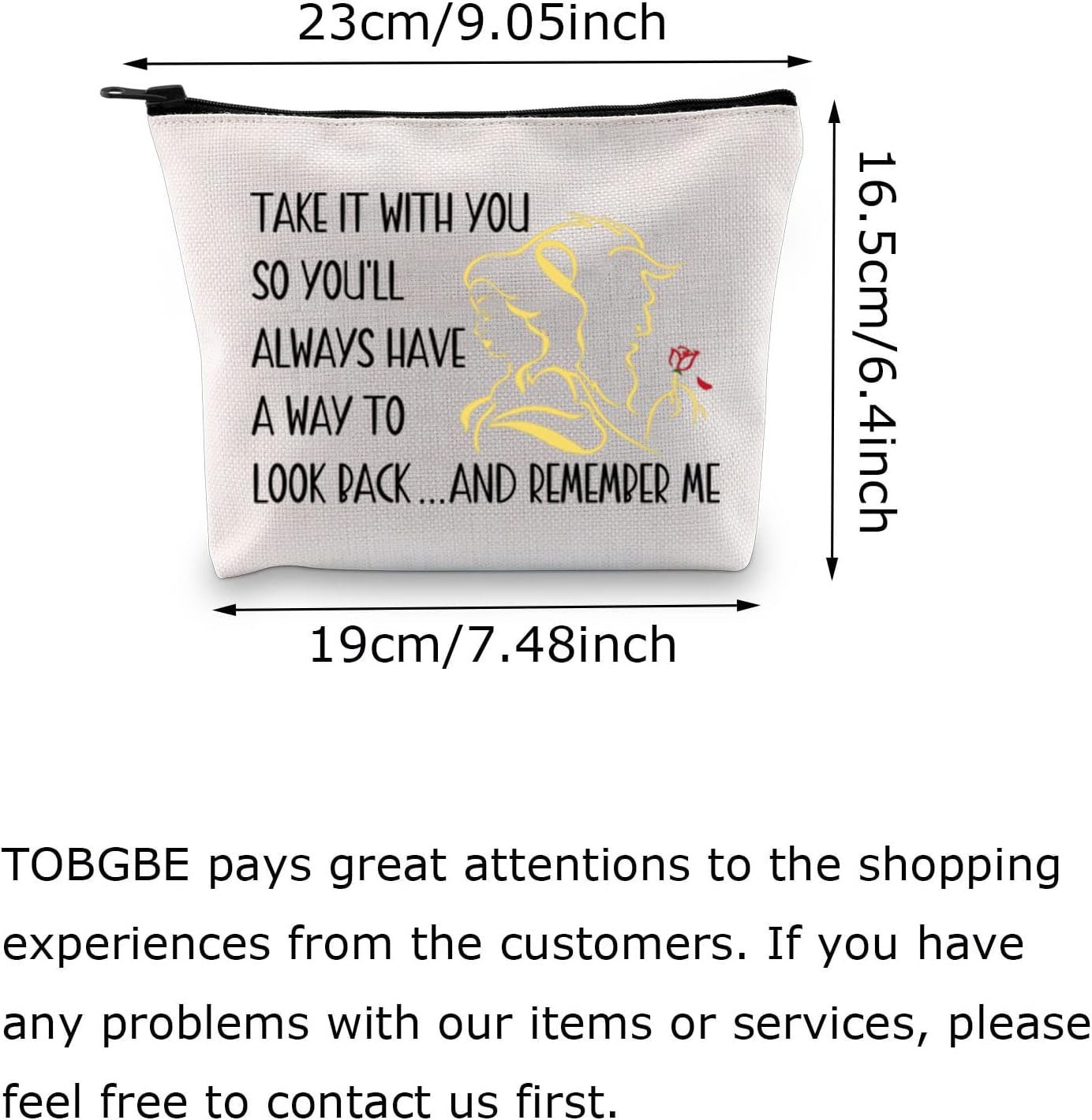 Beauty and the Beast Makeup Bag Beauty and the Beast Quotes Gift Beauty and the Beast Cosmetic Bag (Remember Me)
