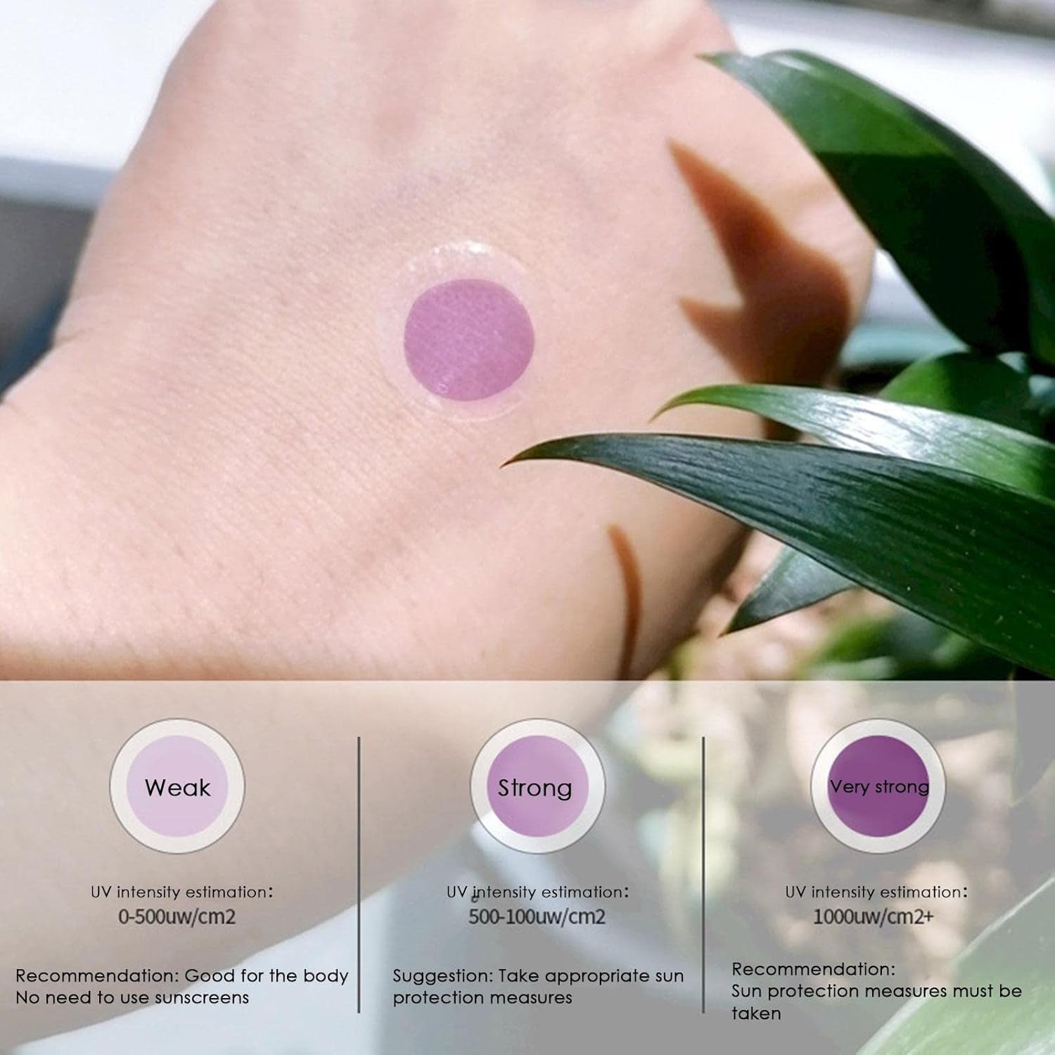 UV Sunscreen Patches - UV Sticker - Sunscreen Detecting Stickers Transparent -Adhesive for Sun Protection Reminder
