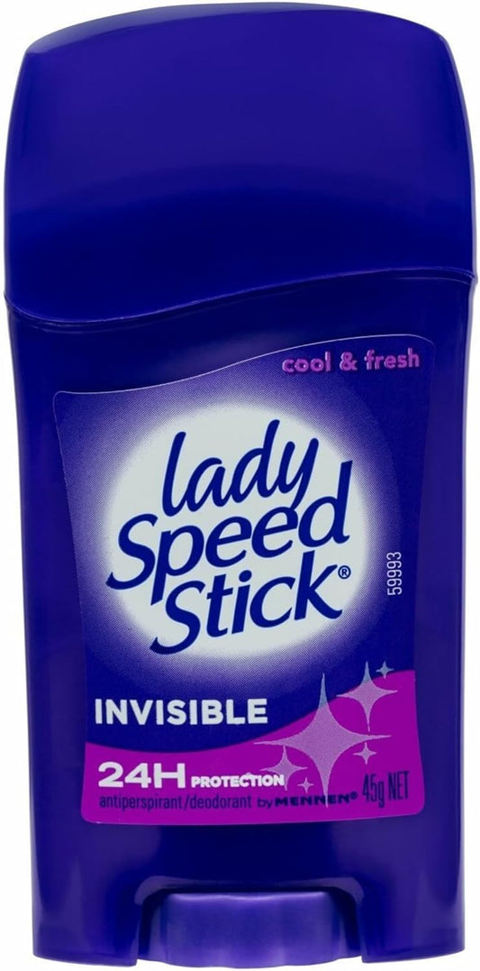 Lady Speed Stick, Women'S Antiperspirant Deodorant, 45G, Invisible Cool and Fresh Roll On, 24Hr Protection