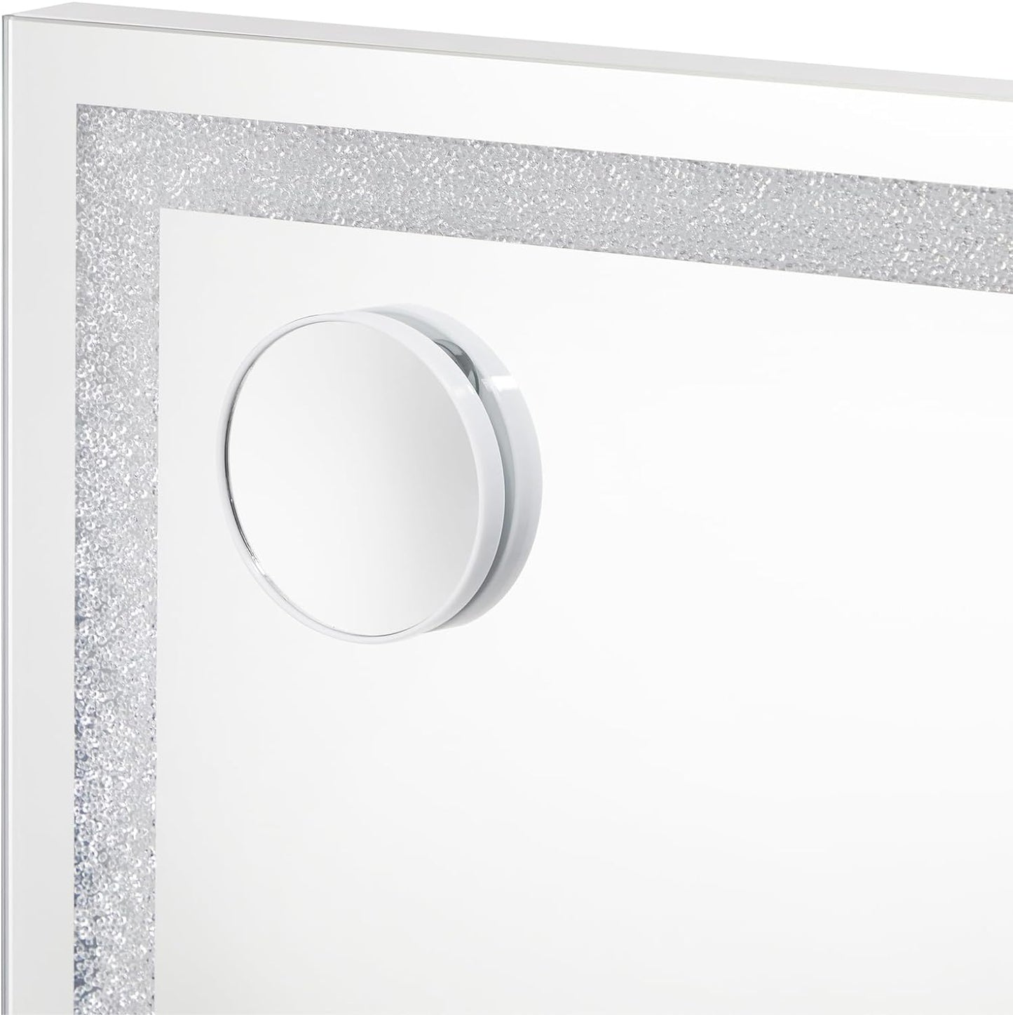 Makeup Mirror with Light Hollywood Makeup Mirror with 10X Magnifying Mirror Vanity Mirror with Dimmable LED Bluetooth Speaker USB Power Charging 58 X 49Cm