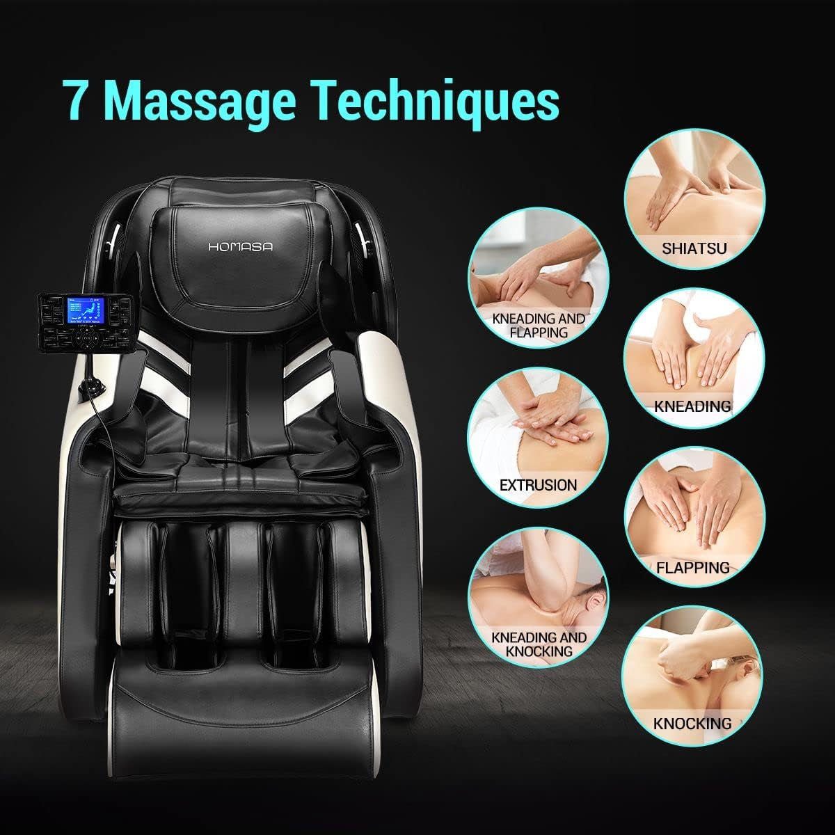 4D Massage Chair, Zero Gravity SL Track Massage Chairs, Full Body Shiatsu Massage Chair Recliner with Space Saving, Auto Body Detection, Thai Stretching, Bluetooth Speaker, Heat, Foot Roller