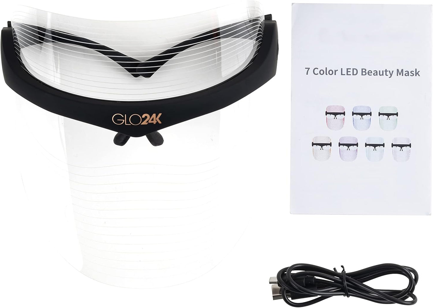 GLO24K 7 Color LED Beauty Mask. Professional Light Therapy Spa Treatment for a Radiant, Glowing Skin.