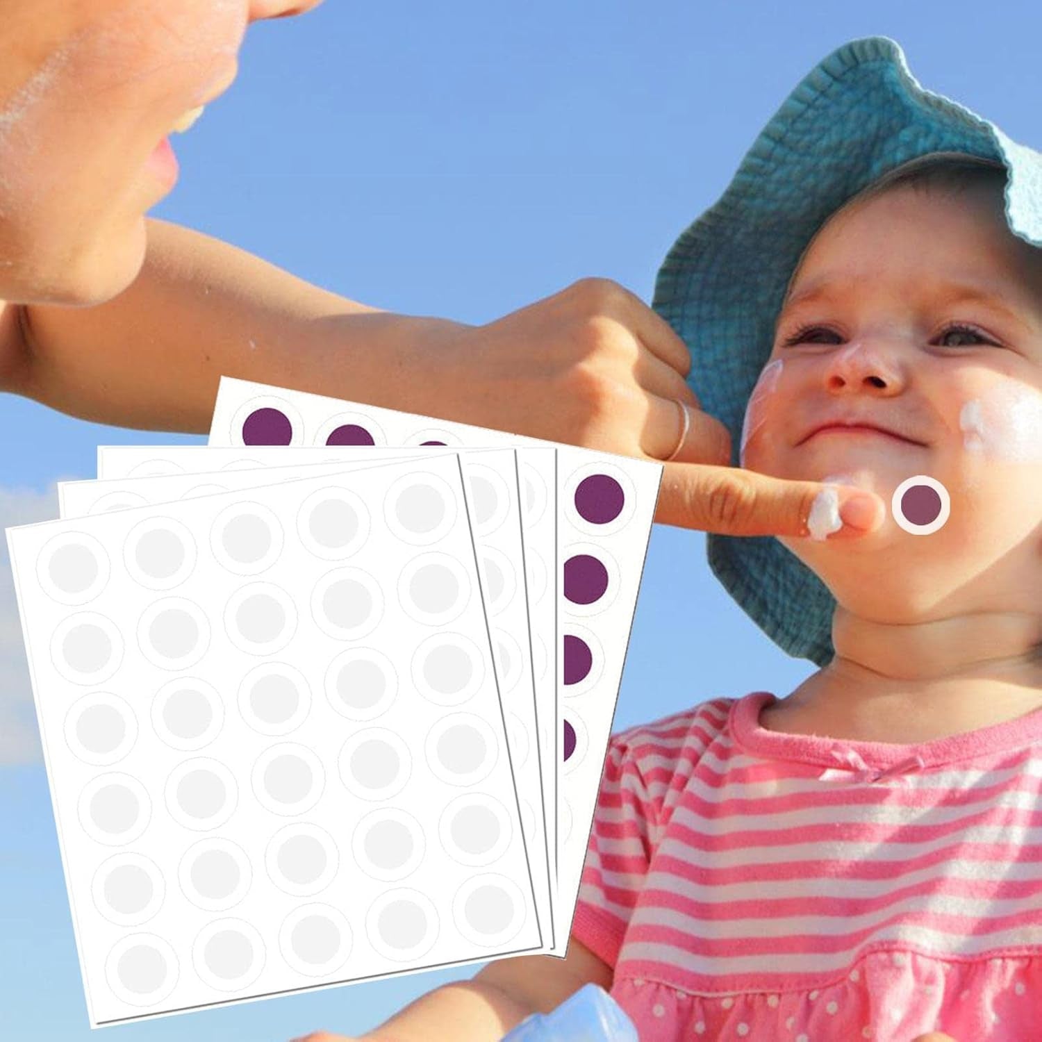 UV Sunscreen Patches - UV Sticker - Sunscreen Detecting Stickers Transparent -Adhesive for Sun Protection Reminder